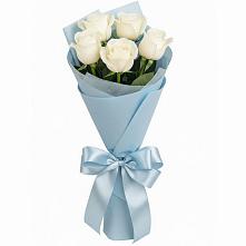 Букет 5 Белых роз Проуд в Большое Новосурино