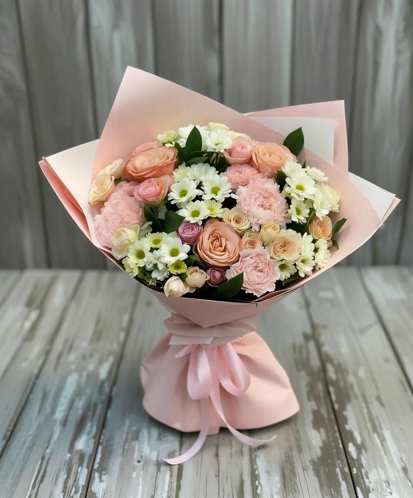 Букет цветов из: Гвоздики, Розы и Хризантемы в Большое Новосурино