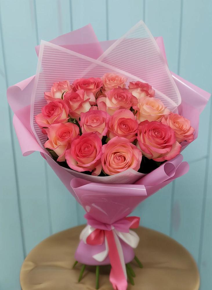 Букет 15 Розовых роз Равель в Большое Новосурино