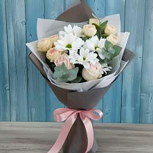 Букет цветов из:  Хризантемы и Розы #REPLACE_PRED# Большое Новосурино