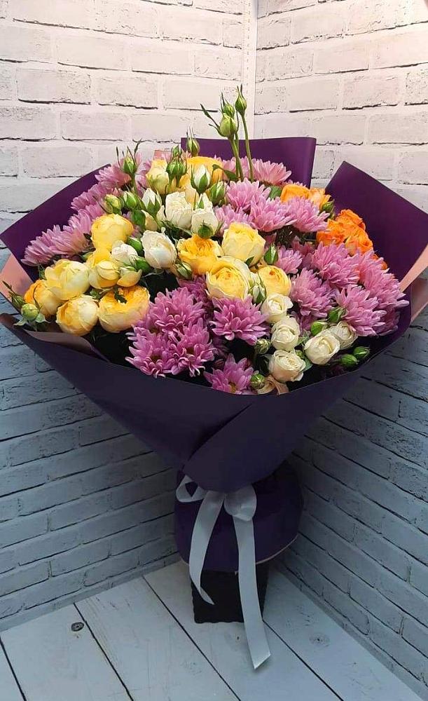 Букет цветов из: Хризантемы и Розы в Большое Новосурино