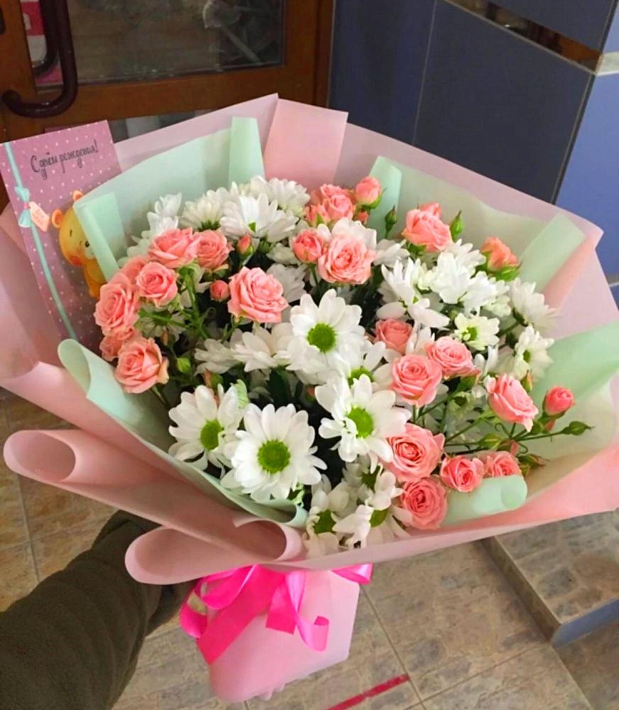 Букет цветов из: Розы и Хризантемы в Большое Новосурино