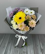 Букет цветов из:  Розы, Герберы и Хризантемы в Большое Новосурино
