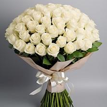 Букет 101 беля роза Белоснежка в Большое Новосурино