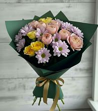 Букет цветов из:  Хризантемы и Розы в Большое Новосурино