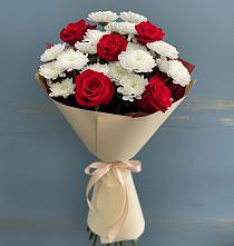 Букет цветов из:  Розы и Хризантемы #REPLACE_PRED# Большое Новосурино