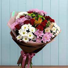 Букет цветов из:  Розы, Хризантемы и Альстромерии в Большое Новосурино