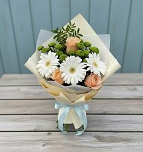 Букет цветов из:  Герберы, Розы и Хризантемы #REPLACE_PRED# Большое Новосурино