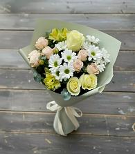 Букет цветов из:  Альстромерии, Розы и Хризантемы в Большое Новосурино